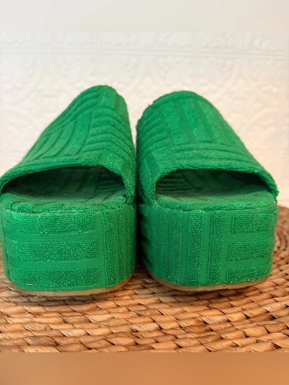 Green Platform Slide Sandals - Women's Elevated Comfort